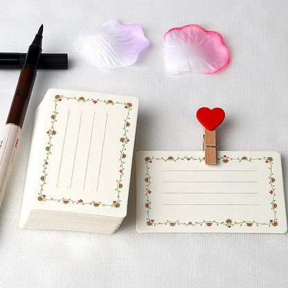 20/40Pcs Blank Greeting Cards, Chinese Style Paper, White Kraft, Small, Floral, DIY Crafts - F / 40Pcs