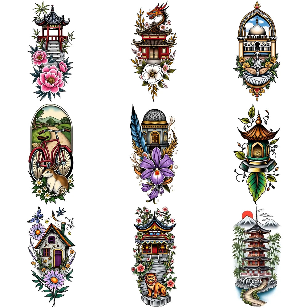 Tattoo Stickers English Word Waterproof Long Lasting Realistic Transfer Temporary Black Letters Feather Body Art For Men Wome