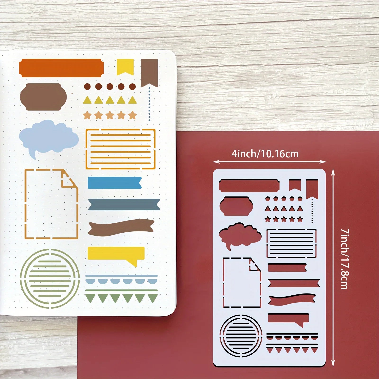 15Pcs Reusable Bullet Stencils Diary Drawing Templates For Painting DIY Scrapbooking Diary Scrapbook Journal Stationery Gifts