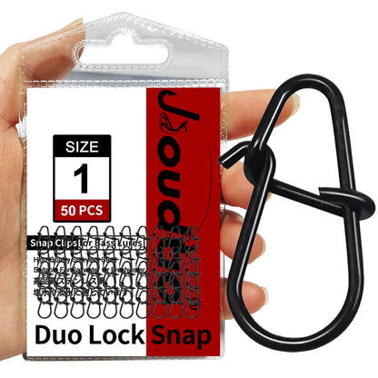 50Pcs Crankbait Snaps Stainless Steel Duo Lock Lure Snaps Quick Change Fishing Clips Fast Speed Clips Snap Hook Connector - S