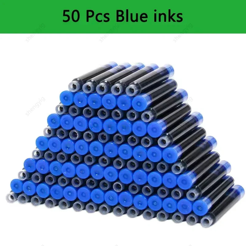 53Pcs Fountain Pen Replaceable Ink Set Black/Blue/Red ink EF School Pens Office Supplies Stationery for Writing Calligraphy P