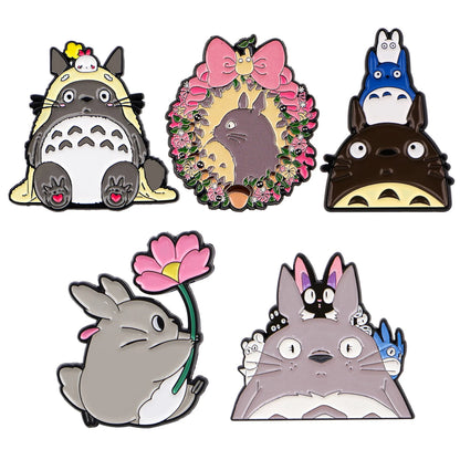 Mix 5pcs/set Grey Genie Enamel Pin Lovely Brooches For Lapel Pins Badge on Backpack Clothing Accessories Fashion Jewelry Gift