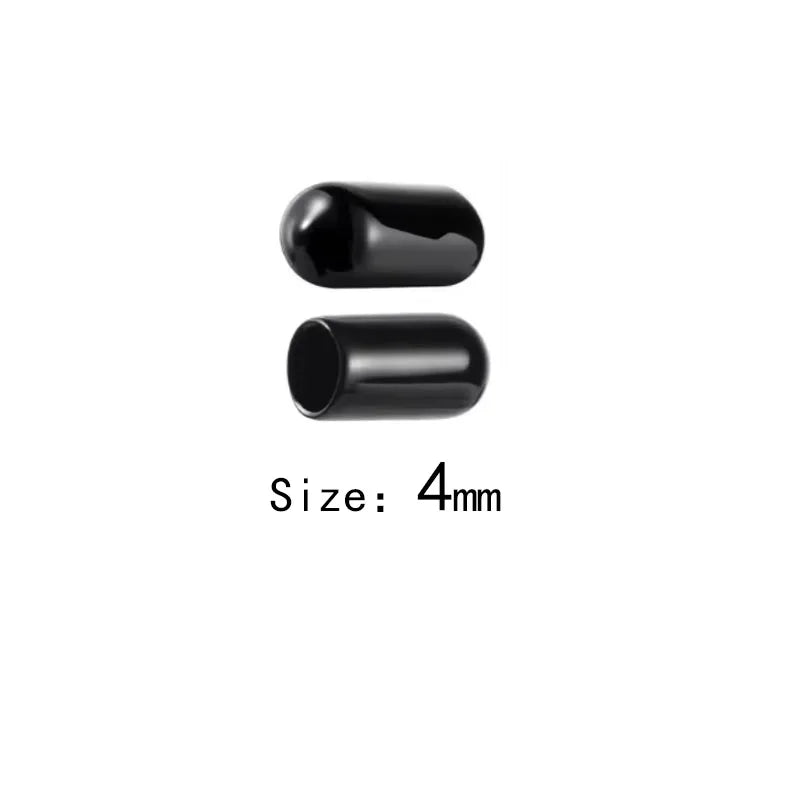 10-50pcs PVC Rubber End Caps, 3-25mm Threaded Pipe Caps, Steel Plastic Pipe Protector Tips, Assorted Size Kit - 4mm / 50pcs