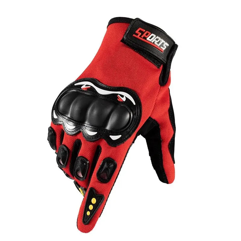 Full-finger Motorcycle Gloves Men Touch Screen Outdoor Off-road Sports Cycling Motorcycle Finger Gloves - Red