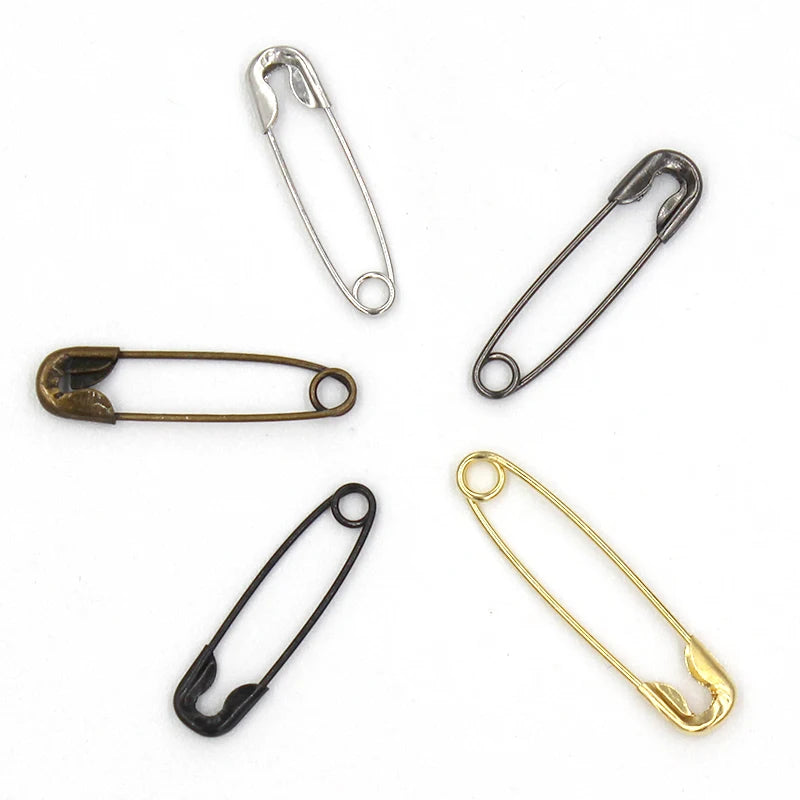 50Pcs Silver Safety Pins DIY Sewing Tools Accessory Stainless Steel Needles Large Safety Pin Small Brooch Apparel Accessories