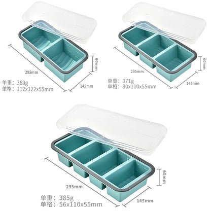 New Freeze Preservation Mold Giant Large Silicone Ice Cube Tray Mold with Lid Food Storage Container Baking Mold Kitchen Tool