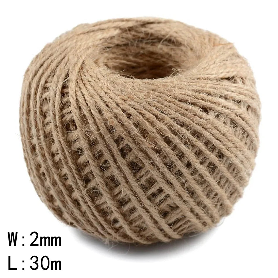 Natural Vintage Jute Rope Twine Roll Sewing Christmas Crafts Jute Cord Thread Wedding Handmade DIY Party Ribbon Bows Decorati