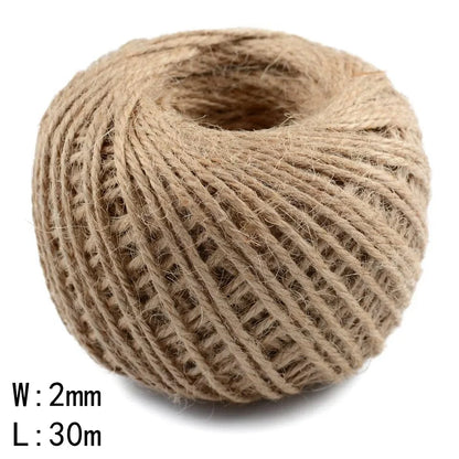Natural Vintage Jute Rope Twine Roll Sewing Christmas Crafts Jute Cord Thread Wedding Handmade DIY Party Ribbon Bows Decorati