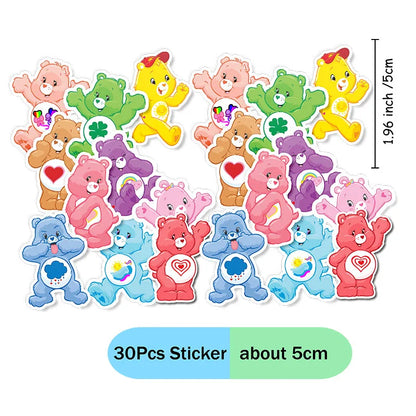 Care Bear Party Supplies Disposable Plate Napkin Tablecloth Cake Topper Gifts Bag Kids for Birthday Party Decorations Set Gif