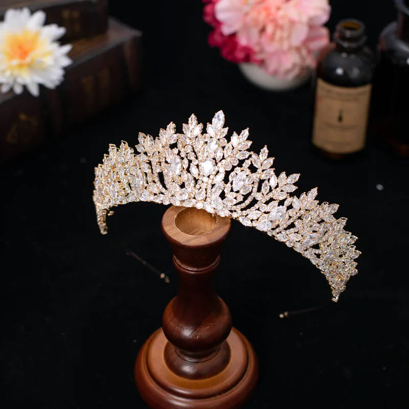Luxury Bride Crowns For Wedding Headdress Cubic Zirconia CZ Princess Women Crown Tiaras Bridal Headband Prom Jewelry Headpiec