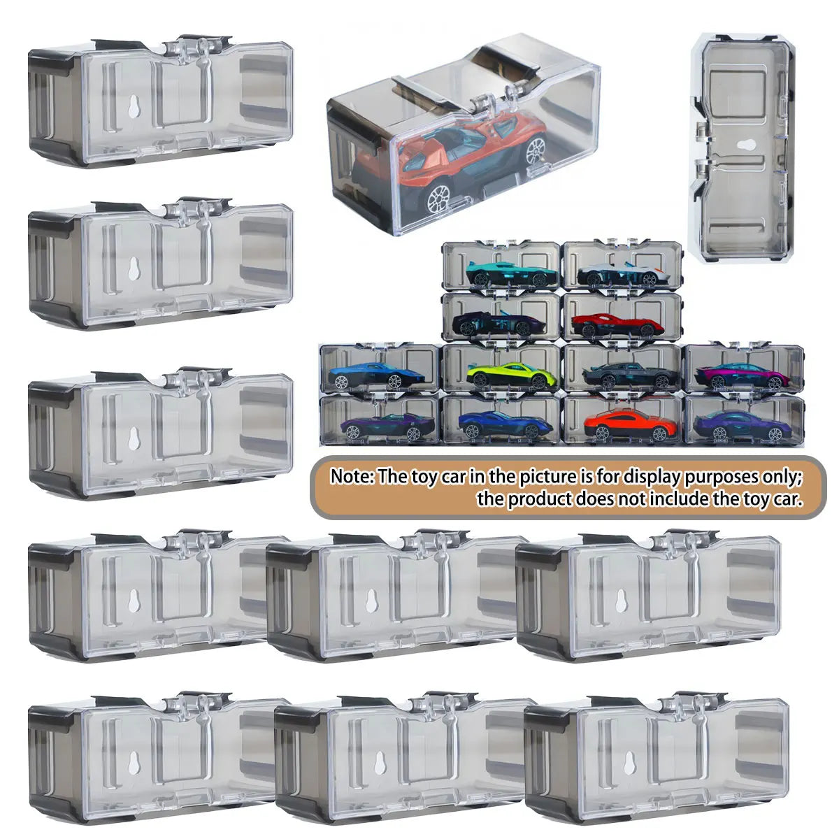 1/64 Acrylic Model Car Display Case Box DIY Assembly Storage Gift for Collectibles Multi-Layer Car Park (Without Car) 1/3/4/5