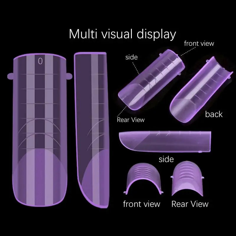 140pcs/box Nail Forms Set Colorful Full Nail Forms Top Molds Tips For Nails Gel Extension Forms Fake Building Mold Tools