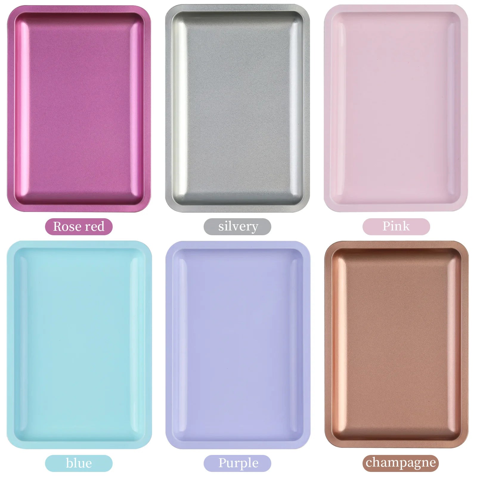 1PC Square Stainless Steel Cosmetic Storage Tray Nail Art Manicure Plate Tweezers Clippers Pens Container False Nails Dish To