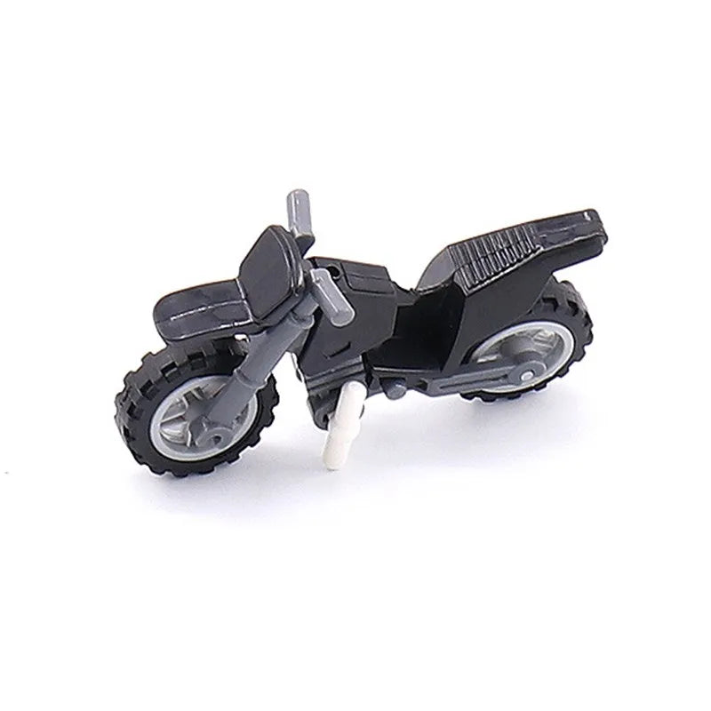 Military Weapon Motorcycle Colorful Toys For Children Accessories WW2 Motor Transportation Facility Militaries Compatible Blo