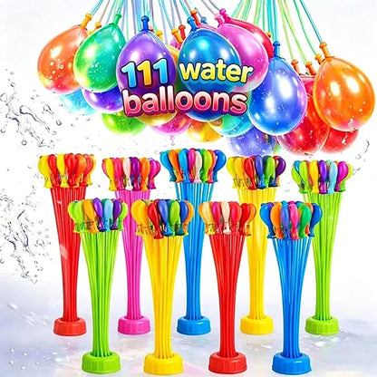 111Pcs Summer Water Balloons: Fast Fill Water Balloons for Pool Party, Outdoor Team Game, Beach Splash Toy, Festival Decor