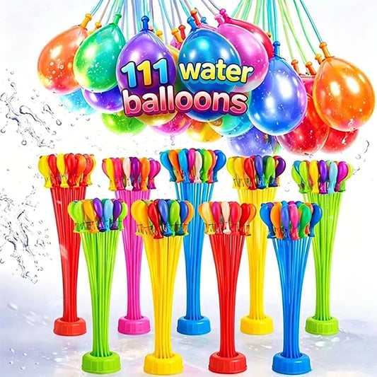 111Pcs Summer Water Balloons: Fast Fill Water Balloons for Pool Party, Outdoor Team Game, Beach Splash Toy, Festival Decor