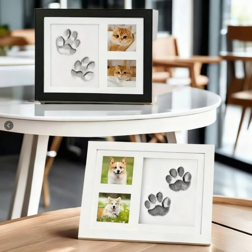 1pcs DIY Pet Paw Print Memorial Set - Clay Mold & Photo Frame, Souvenir Kit for Dogs & Cats, Perfect Pet Memorial Gift