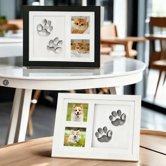 1pcs DIY Pet Paw Print Memorial Set - Clay Mold & Photo Frame, Souvenir Kit for Dogs & Cats, Perfect Pet Memorial Gift