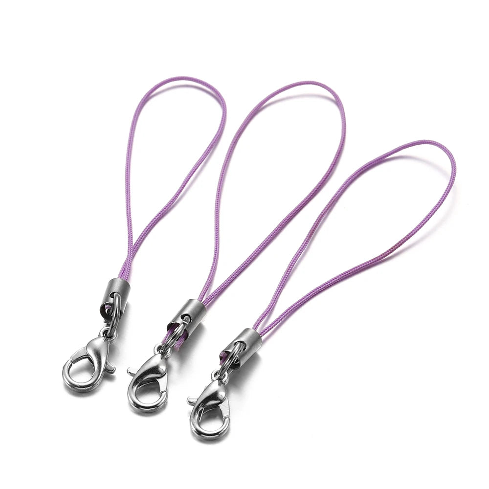 20/50/100Pcs Lanyard Lariat Strap Cords Lobster Clasp Rope Keychain Hooks Mobile Set Charms Keyring Pendant Key Ring Accessor