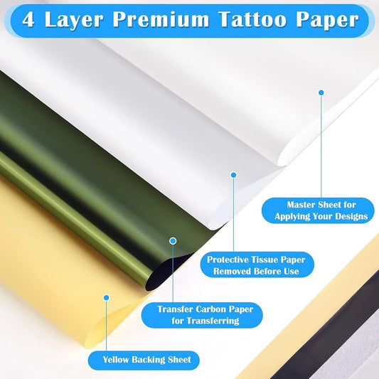Tattoo Transfer Paper 5 Pcs A4 Size Carbon Thermal Stencil Paper For Tattoo Tracing Stencil Printing
