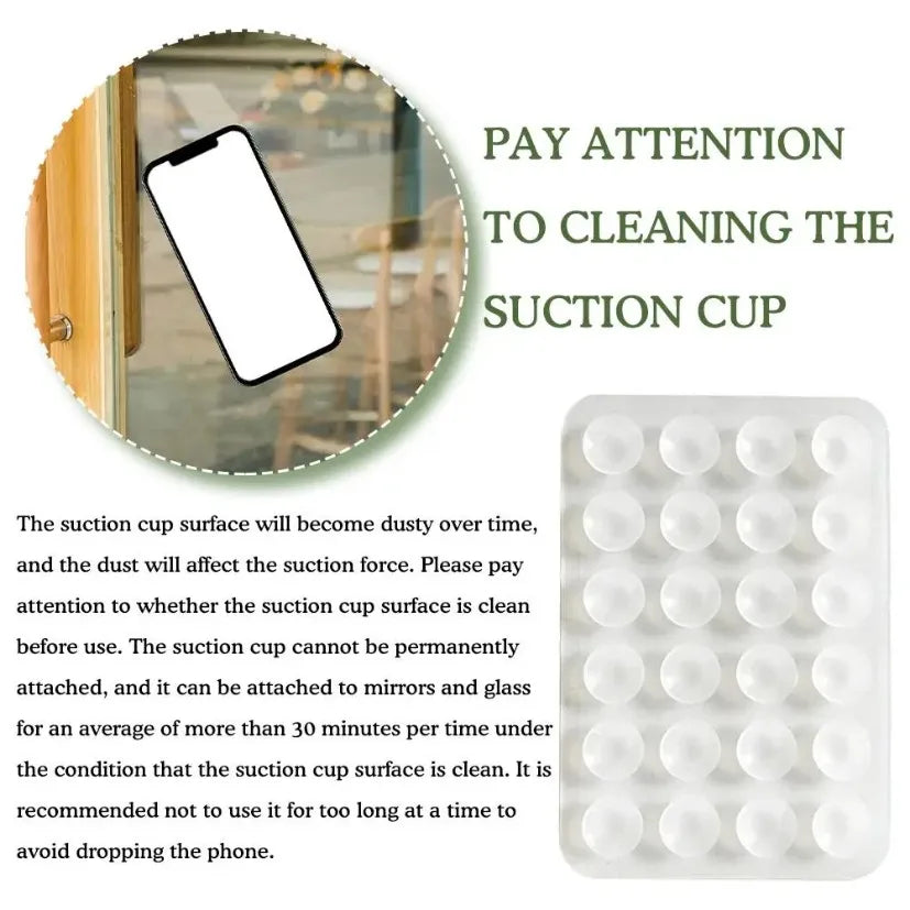Silicone Suction Phone Holder Mat Multifunctional Suction Cup Wall Stand Square Anti-Slip Single-Sided Case Mount Back Sticke