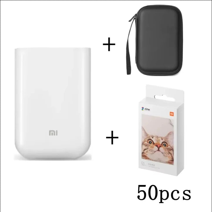MIJIA AR Printer 300dpi Portable Photo Mini Pocket With DIY Share Picture Printer，case or Photo Paper，Work With Mihome APP - 