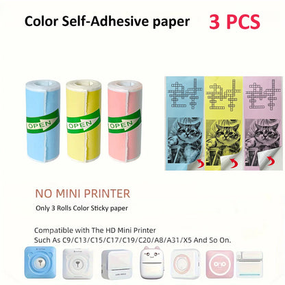 Thermal Mini Printer, Portable Inkless Sticker Maker,Bluetooth Free Cut Small Pocket Printer for Children DIY 57mm Photo Prin