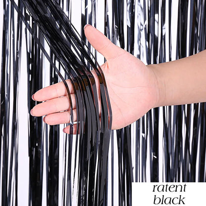 Top Matte Birthday Party Decoration Backdrop Foil Tassel Fringe Curtain Kids Adult Photo Booth Baby Shower Wedding Matte Drap