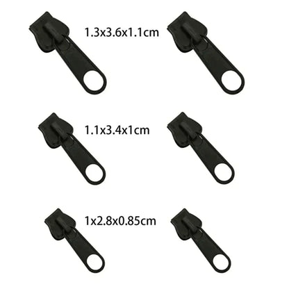 6/12pcs Instant Zipper Universal Instant Fix Repair Kit Replacement Zip Slider Teeth Multifunctional Clothing Replacement Zip