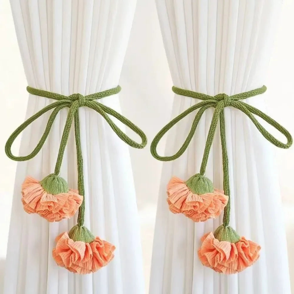 Creative Fashion Tulip Curtain Straps Adjustable Elegant Curtain Tieback Beautifully Curtains Tie Rope Homestay - 1pair style