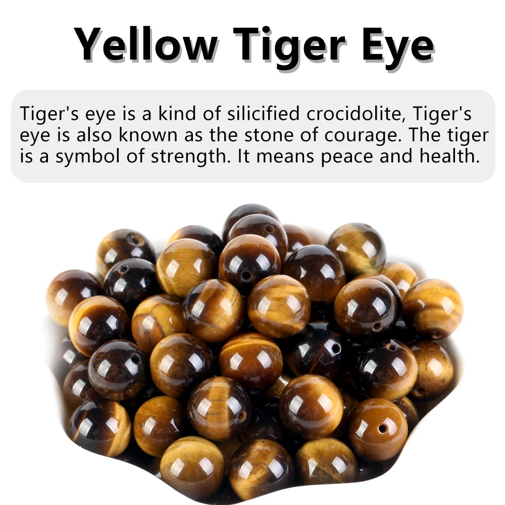 4-12MM Natural Stone Beads Lava Amethyst Tiger Eye Quartz Agates Round Loose Beads for Jewelry Making DIY Bracelet Accessorie