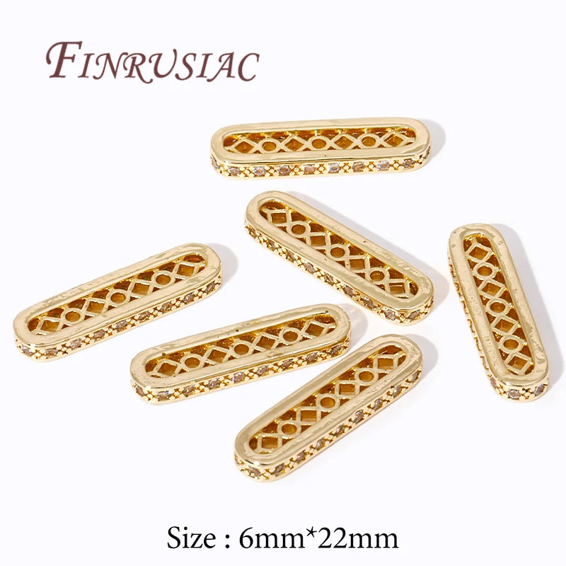 18K Gold Plated Spacer Bar Separators,For Bracelets Accessories DIY Jewelry Making Supplies,Bead Separators,Necklace Findings
