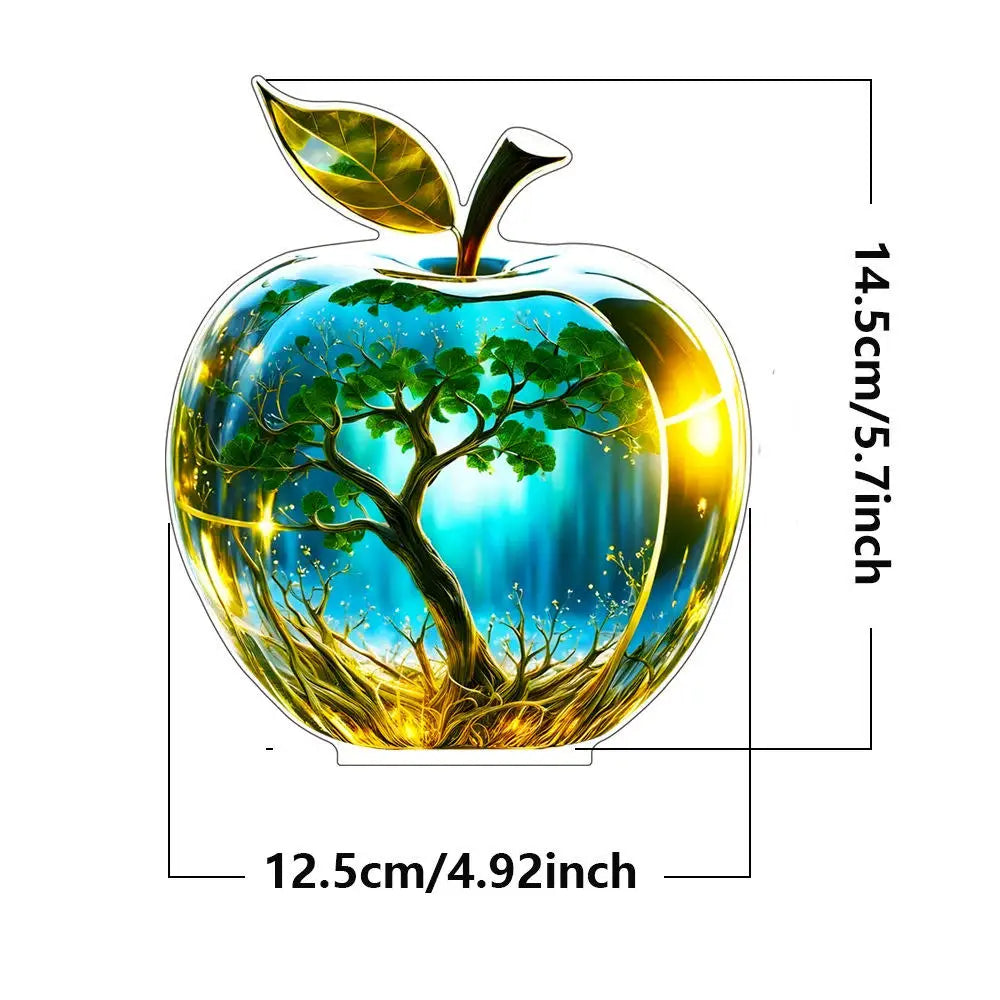 2D Acrylic Apple Landscape Desktop Decoration Ornament Home Living Room Entrance Tabletop Decoration Office Table Ornament - 
