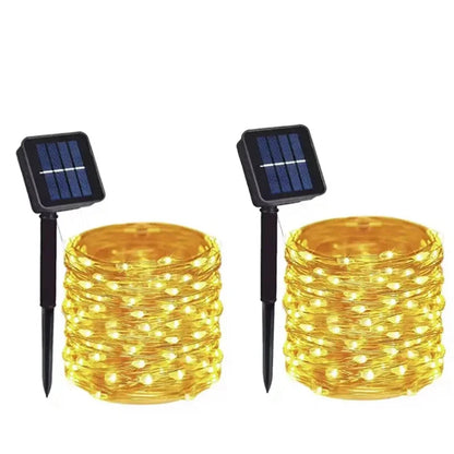 1 2 3 4 5Packs Solar Led Fairy Light Outdoor Christmas Lights 8Modes Copper Wire Lights Waterproof Garden Tree Patio Decor - 