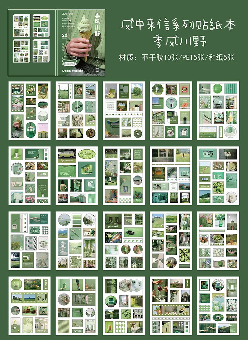 Stickers Book Landscape Decorative Decal Film Impression Seal For DIY Diary Planner Scrapbook Album School Supplies Stationer