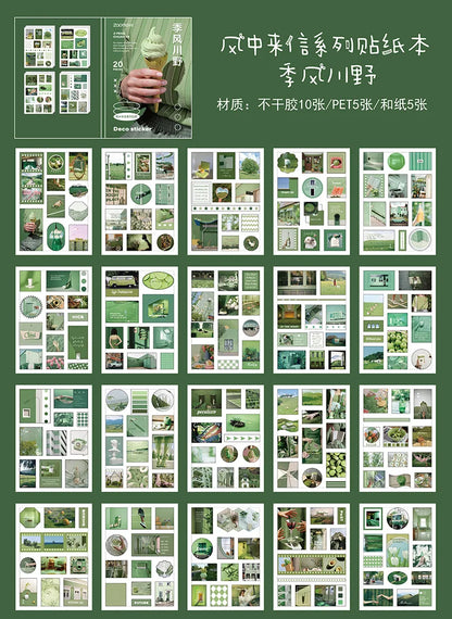 Stickers Book Landscape Decorative Decal Film Impression Seal For DIY Diary Planner Scrapbook Album School Supplies Stationer