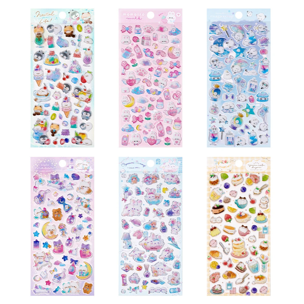 3 pcs Random Cute Candy Color Animals Flash Decor Stickers Scrapbooking Diy Journaling Cute Stationery Diary Sticker Gift Pri