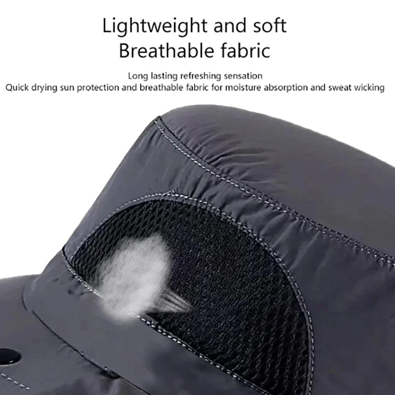 Wide Brim Outdoor Sun Hat Breathable Full Face Sun Shield Cap Anti Uv Fishing Travel Sports Sunshade Hat For Daily Outdoor Us