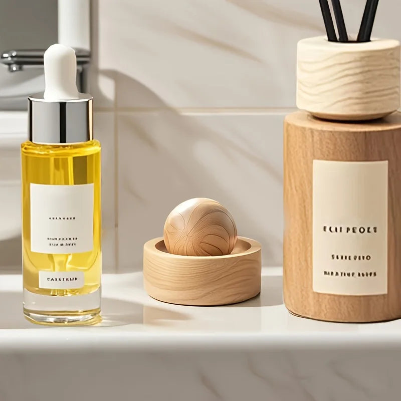 Car & Home Essential Oil Diffuser - Made of Wood Mini Cute Natural Fragrance Diffuser Suitable for Bedroom Living Room Bathro