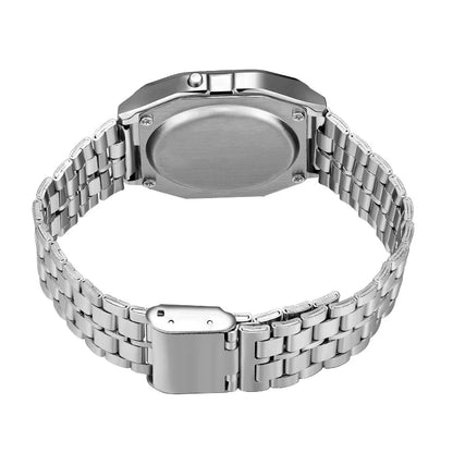 F91W Non-Waterproof Steel Band Watch For Women, Men, Business Clock, Multi-Functional LED Digital Sports Watch, Electronic Cl