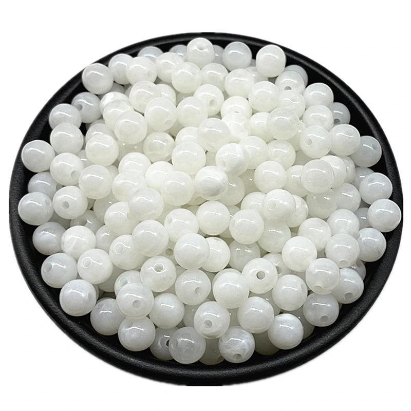 6 8 10mm Acrylic Round Beads for Jewelry Makeing Bracelet Necklace DIY Accessory - 25 / 10mm 30pcs