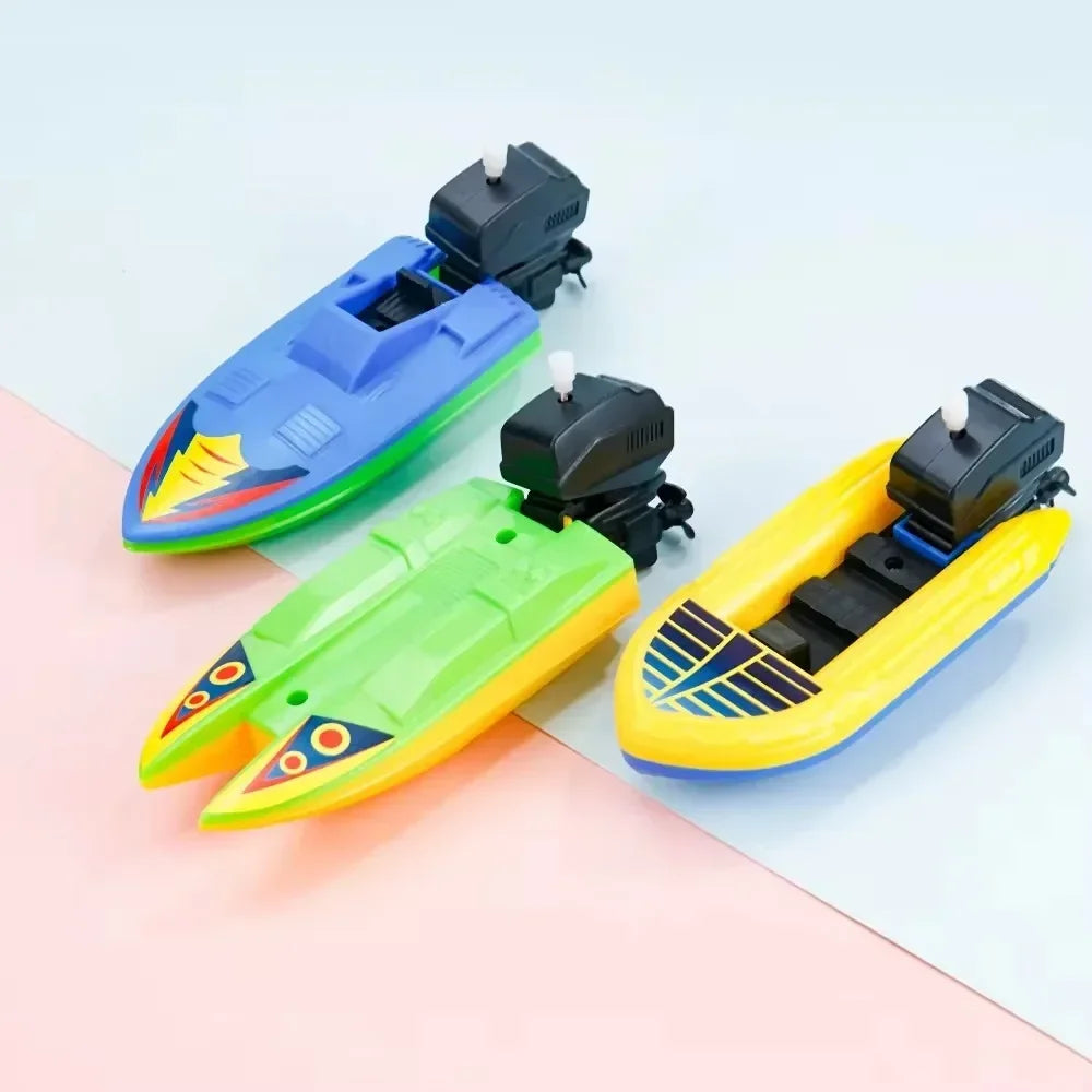 1pc Speed Boat Clockwork Toys Ship Wind Up Float In Water Kid Toys Classic Bathtub Shower Bath Toy for Children‘s Gift Boy To