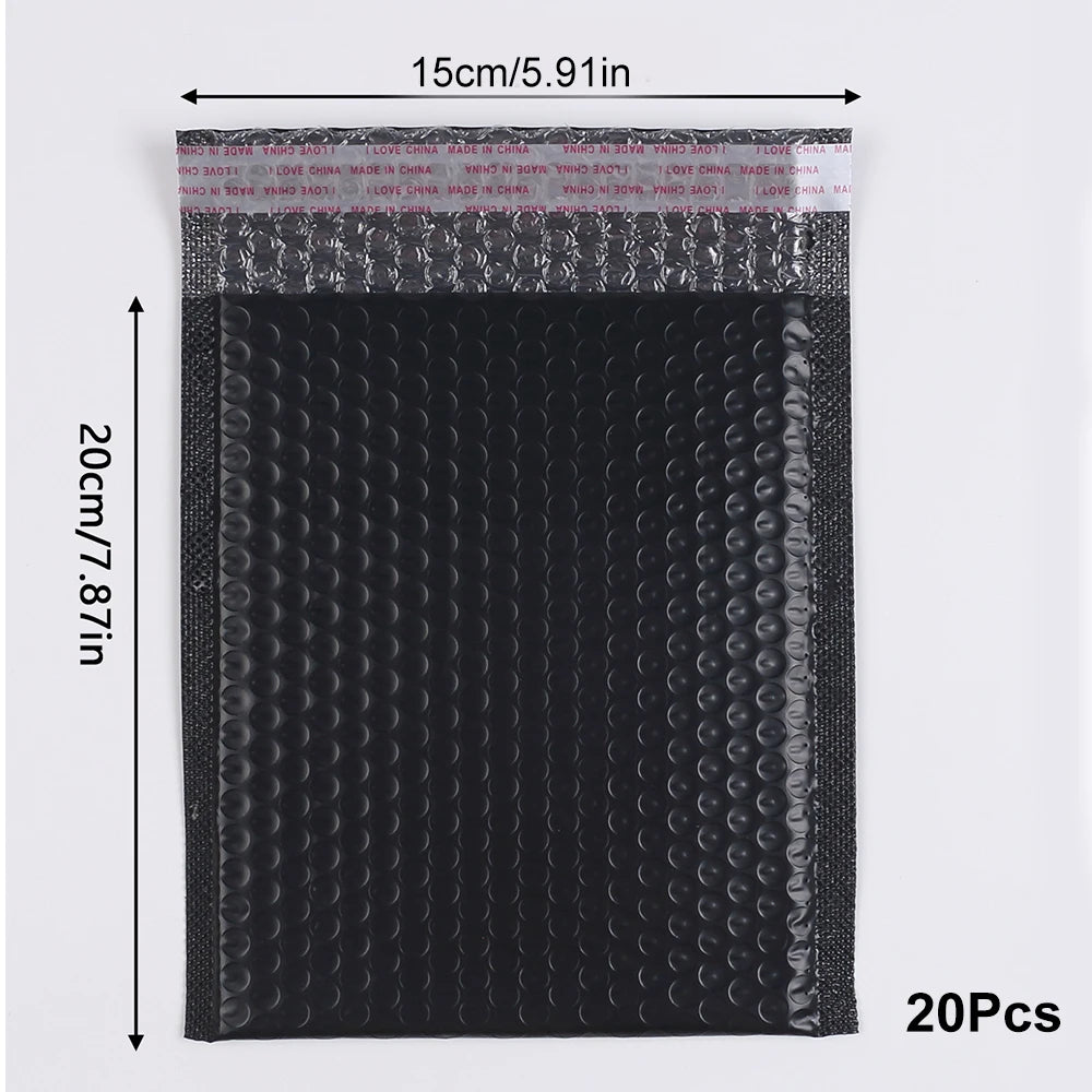 20Pcs Black Bubble Mailers Self Seal Mailing Envelopes Bags for Small Business Shipping and Packaging