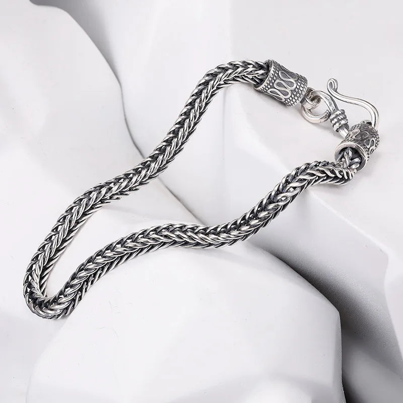 925 Sterling Silver Bracelet Chain Vintage for Men Women Luxury Wedding Jewelry Engagement Fashion Party Gifts