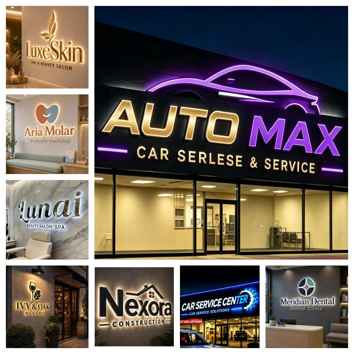 Custom LED Backlit Sign Letters 3D Illuminated Business Brand Logo for Office Company Name Coffee Shop Clinic Outdoor Signboa