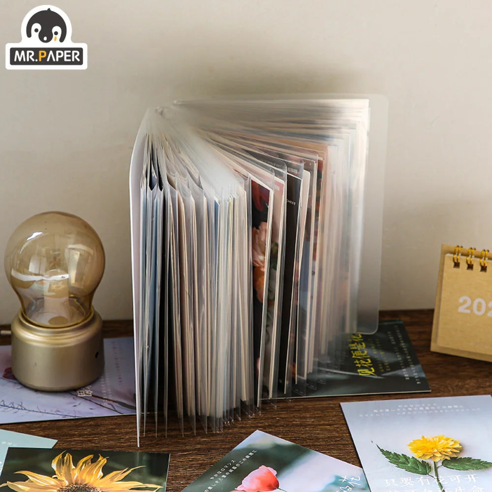 Mr. Paper Single Style A6 40 pages/book Transparent Fresh Folders Simple Generous Hand Account Material File Folders