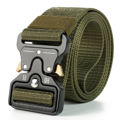 1 Piece Men's Tactical Sports Belt, Quick Release Symmetrical Buckle, Polyester Fiber, Suitable for Outdoor Training Military