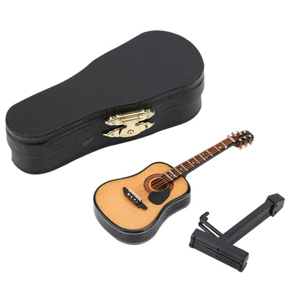 Guitar Model Decor Mini Guitar Display Miniature Wooden Guitar Model Display Mini Ornaments Craft Home Decor Mini Guitar Mode