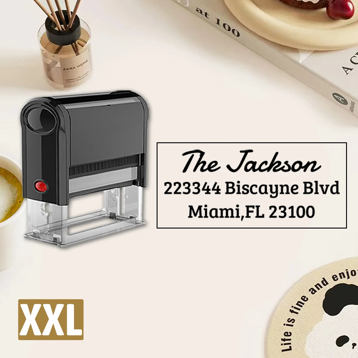 Custom Address Stamp, Return Address Stamps Self Inking Personalized, Customizable Business Stamp, Black Ink Colors, Stamper