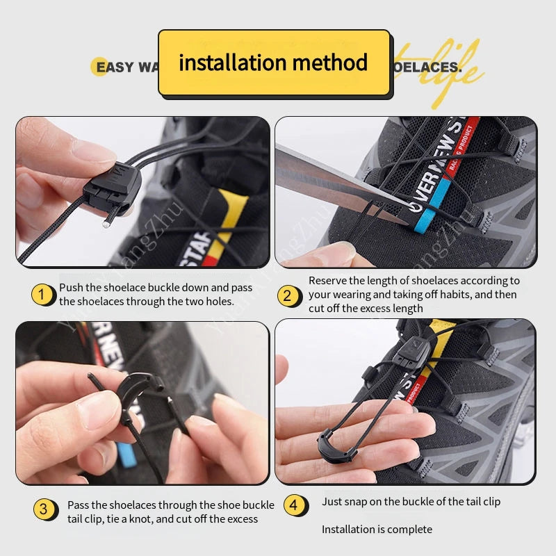 New No tie Shoe laces Round Tennis Laces Without ties Adult Kids Quality Running Sneakers Shoelaces Black White Shoes Accesor